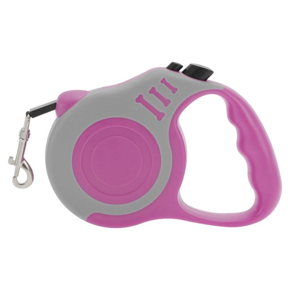 Ergonomic Retractable Pet Leash 196.85" Rose Red Gray